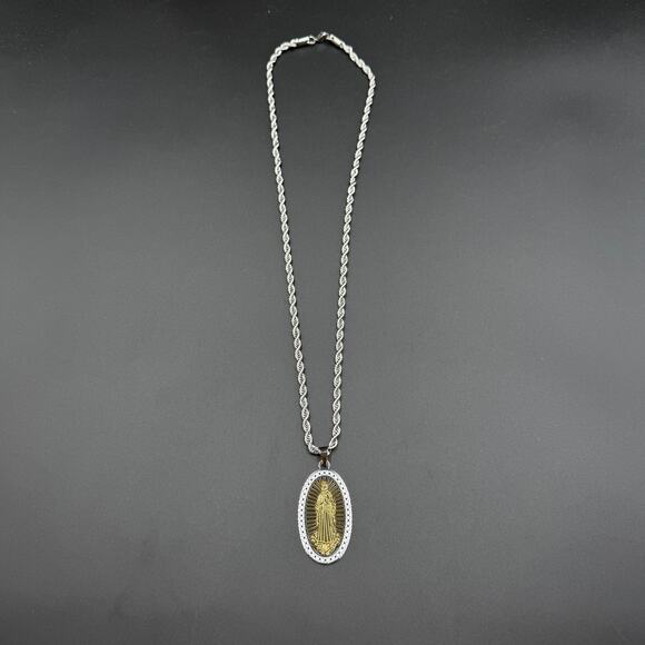 Edforce Stainless Steel Necklace Silver Tone Religious Pendant - Picture 1 of 7